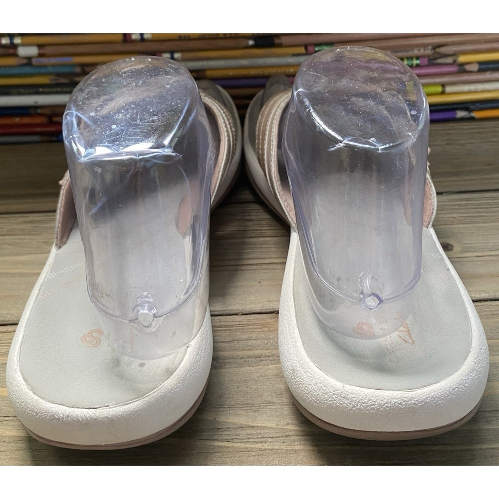 Clarks Cloudsteppers Breeze Sea Flip-Flops Women's Pink Gray Size 9 - Picture 4 of 8